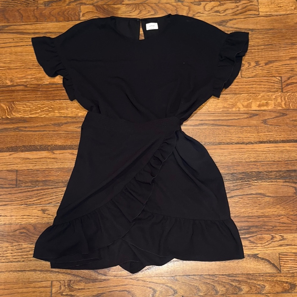 Wilfred Black Ruffle Wrap Dress - Ninette Dress
